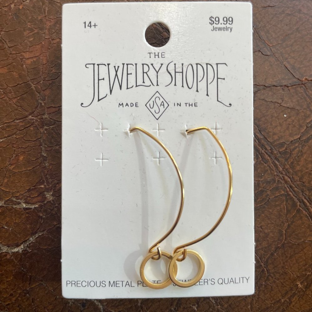 Women's Precious Metal Plate Tiny Ring Earrings